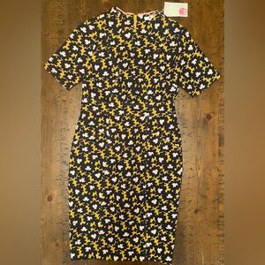 Boden Navy Pink & Maize Midi Dress